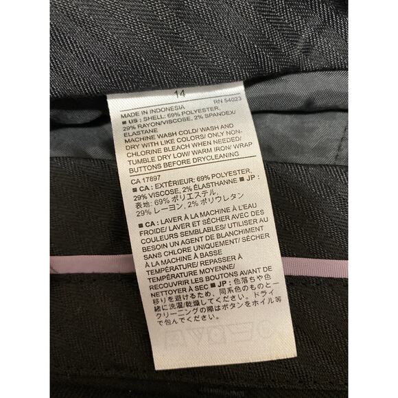 Banana Republic Logan Women's Black High Rise Straight Trousers Pants Size 14 - Picture 5 of 5